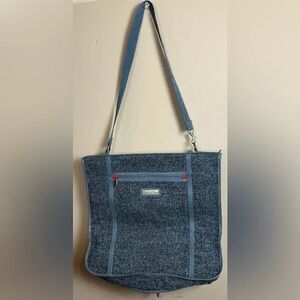 Vintage Oscar De La Renta Gray Wool Hanging Garment Suit Travel Bag Suit Case